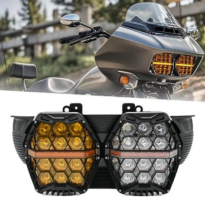 E24 LED Scheinwerfer Bernstein Tagfahrlicht Für 2015-2023 Harley Road Glide
