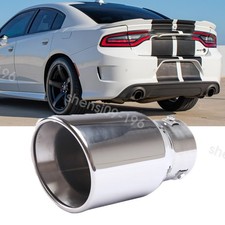1.5 To 3 Silver Exhaust Pipe Car Rear Throat Muffler For 18 Dodge Charger Srt