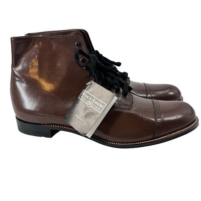 Stacy Adams Size 14 Madison Mens Brown Leather Dress Ankle Boots - Main Image