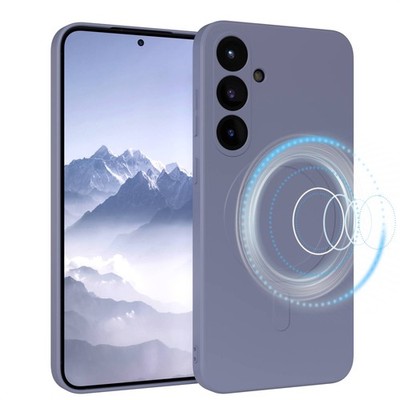 Silikonhülle magnetisch für Samsung Galaxy S25 Plus Magnet TPU Bumper in Eisblau