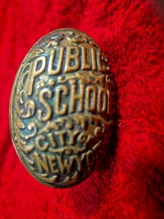 Antique VINTAGE Brass “Public School City of New York” Door Knob