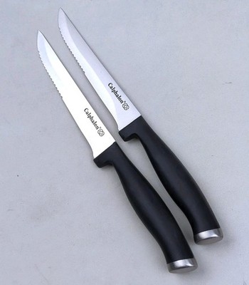 2pc Calphalon CONTEMPORARY 4.5'' Serrated Stainless Steel STEAK Knife SET