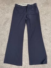 Theory Pants Womens 8 Navy Blue Wool Blend Flare Trouser Office Business Classic
