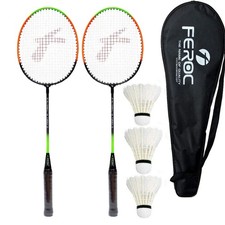 Aluminium Badminton Racket with 3 Pieces Feather Shuttles with Cover