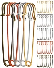 Jumbo Heavy Duty Blanket Pins - 4" Steel Lock Pins 40 Pcs for Laundry Key Rin...