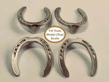 HORSING AROUND Traditional 1:9 Model Scale TOE CLIP DRAFT HORSE SHOES - Pewter