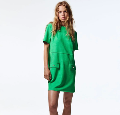 ZARA women's short sleeve green terry cloth dress size large casual button accen | eBay ZARA women's short sleeve green terry cloth dress size large casual button accen | eBay