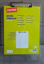 staples a4+ clipboard CLEAR plastic A4 Translucent office filing 100 sheet pvc