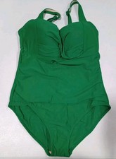 NEW Kona Sol Women's High Coverage One Piece Swimsuit Green Size Small