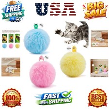 Chirping Cat Toys Balls with SilverVine Catnip, Upgraded, 3 Pack Fluffy Inter...