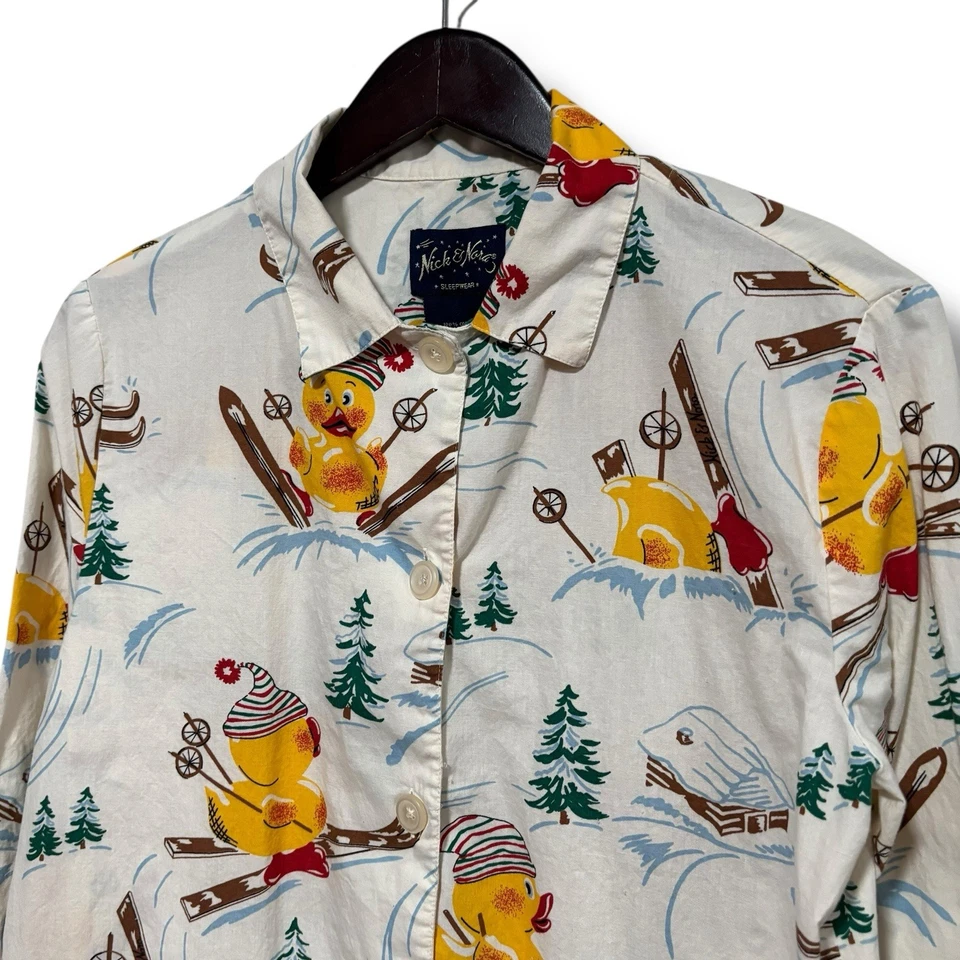 Pijama feminino Nick & Nora top roupa de dormir tamanho médio 20,5 x 28 - Imagem 4 de 4