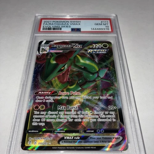 RAYQUAZA VMAX POKEMON HOLO EVOLVING SKIES 111/203 2021 PSA 10 GEM MT