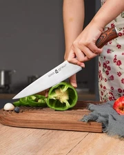 TUO Chef Knife, 8 inch Sharp Kitchen Knife with Pakawood Handle, High Carbon Stl