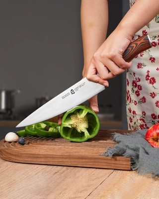 TUO Chef Knife, 8 inch Sharp Kitchen Knife with Pakawood Handle, High Carbon Stl