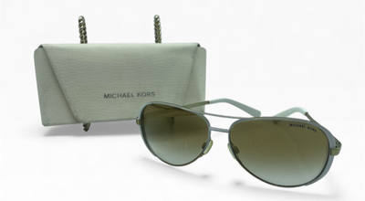 Michael Kors Aviator Sunglasses MK5004 Chelsea White Frames 