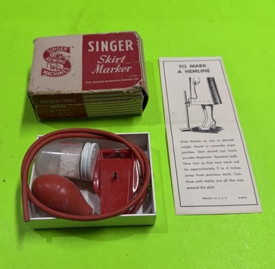 Vintage Singer Skirt Marker Box Sewing Hemline Alterations Fashion Kitsch Retro