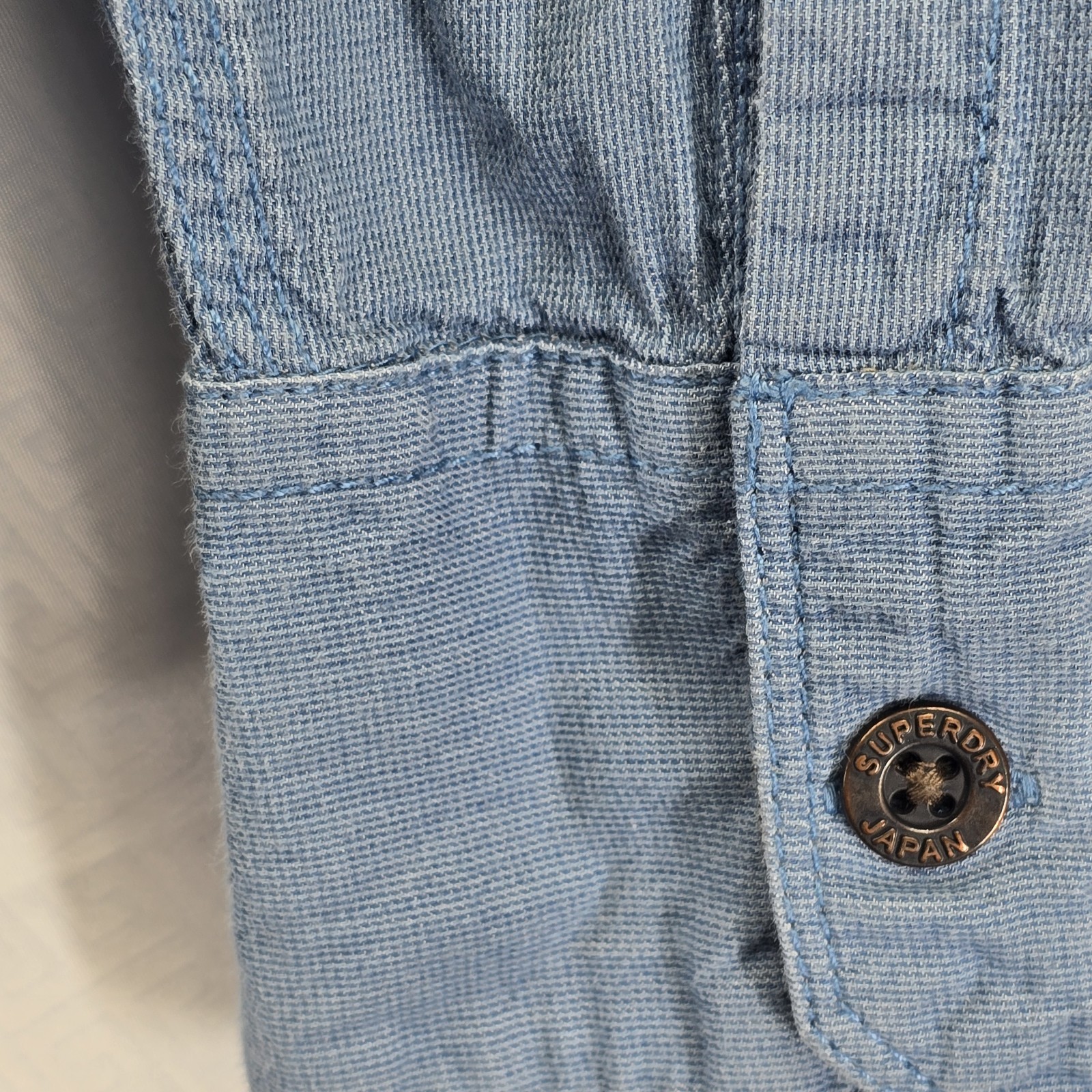 Superdry Copper Label Blue Button Front Shirt But… - image 7