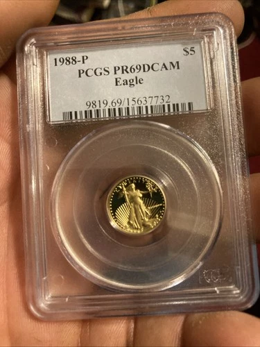 1988-P G$5 1/10 oz Gold American Eagle Proof - PCGS PR 69 DCAM - SKU-G5977
