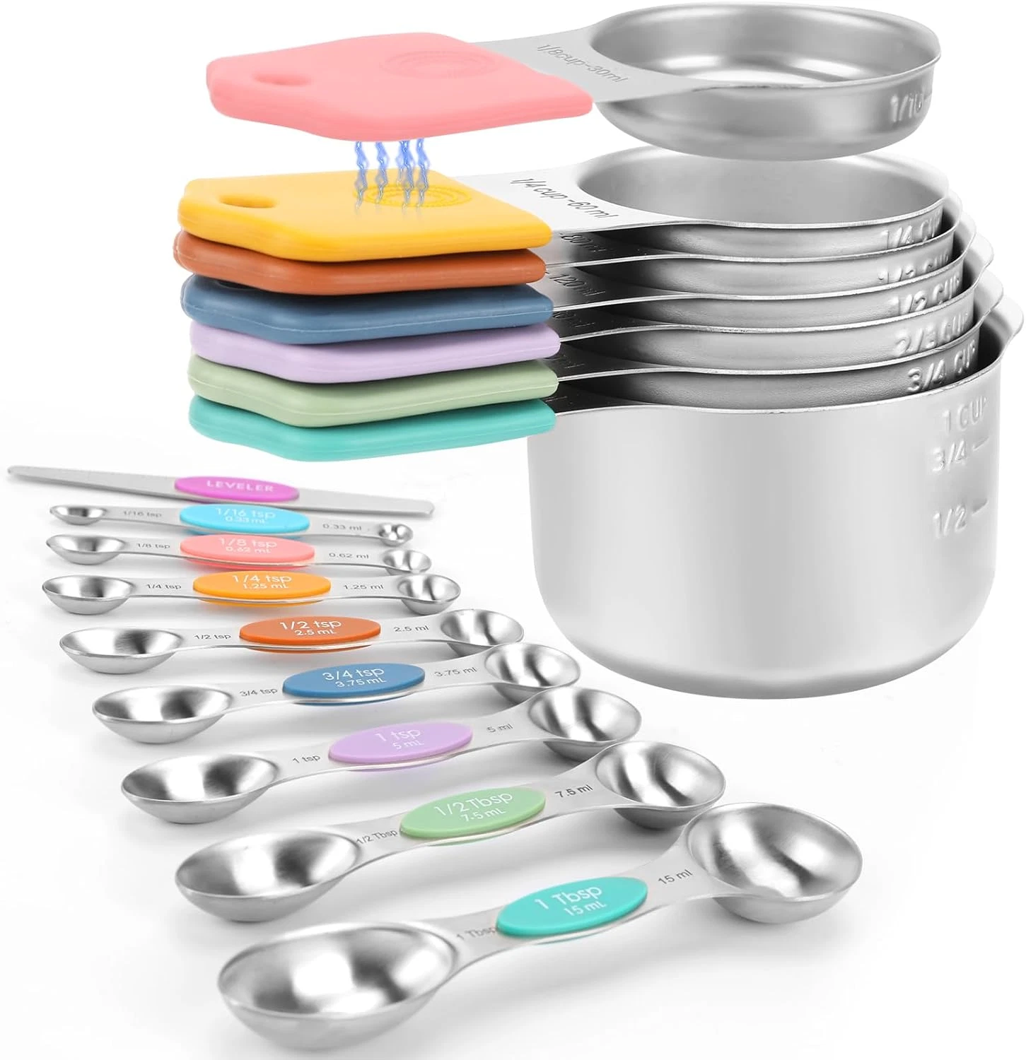Magnetic Measuring Cups and Spoons Set-Heavy Duty 304 Stainless Steel，Double Mea
Opens in a new wind