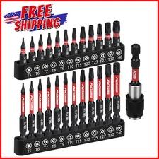 25-PIECE TORX BIT SET 1''&2.5'' Security Tamper Proof Torx Impact Screwdriver
