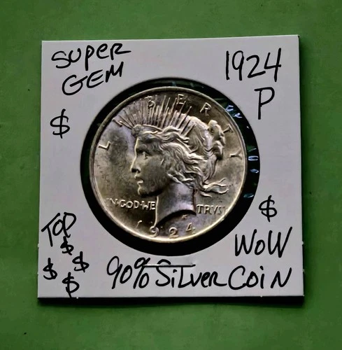 1924 P Peace Silver Dollar CHOICE GEM Brilliant Ultra Rare BU Grade Silver Coin