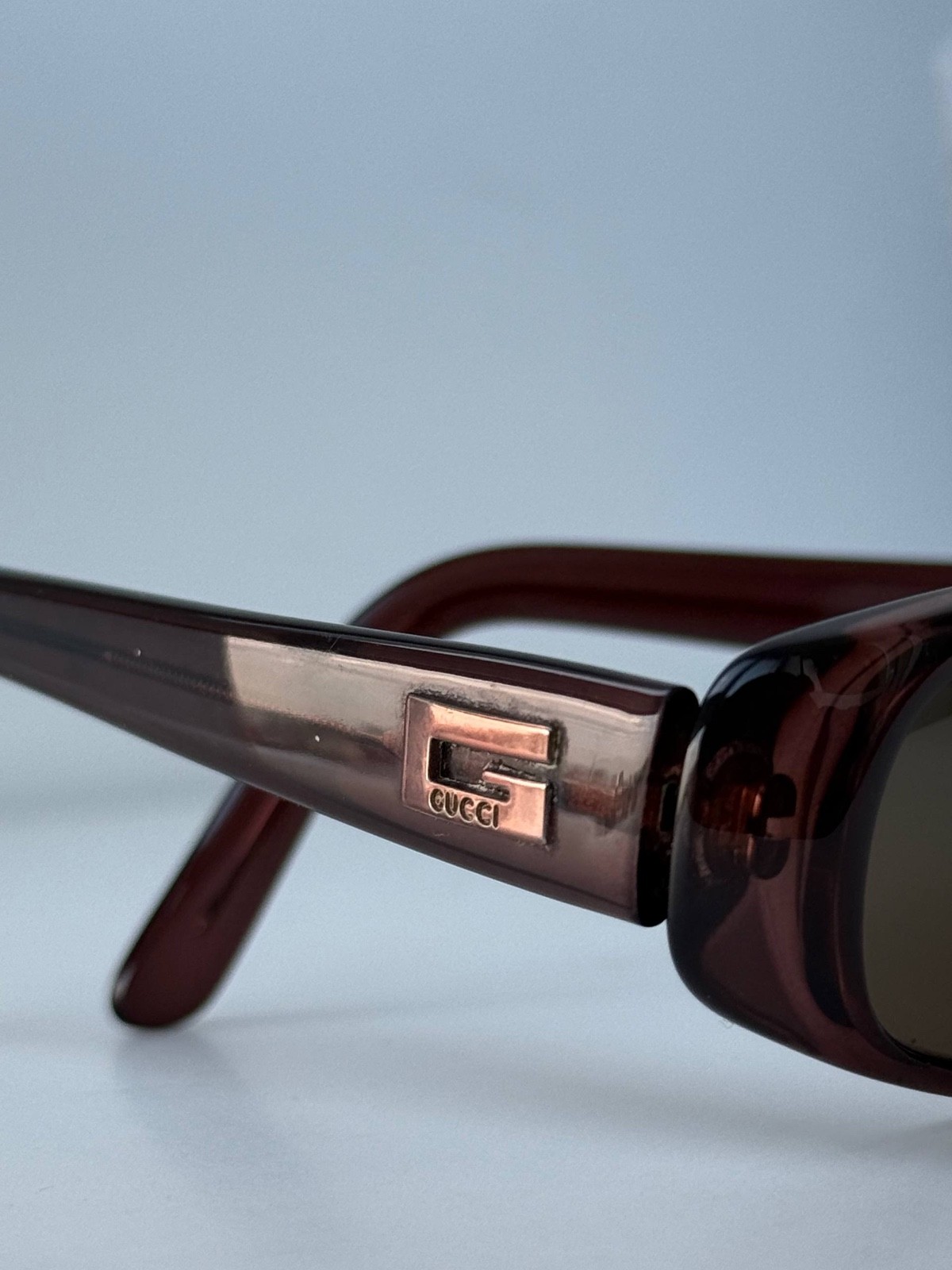 Gucci Sunglasses Brown Acetate Rectangular 51-18 … - image 10