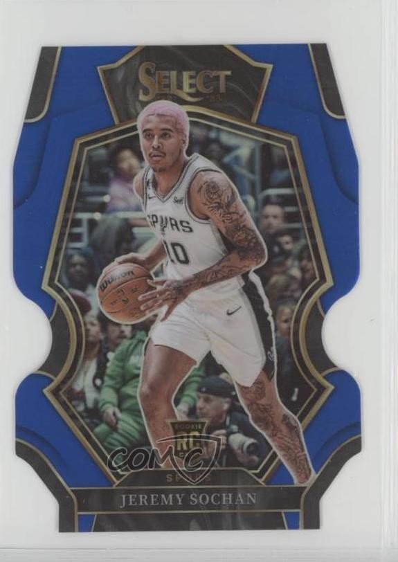 2022 Panini Select Premier Level Blue Prizm Die-Cut /249 Jeremy Sochan #192 7ba