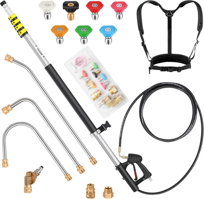 #ad 24 FT Telescoping Pressure Washer Wand Extension Aluminum Power Washer Extensio $155.37