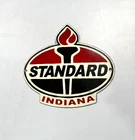 Vintage Standard Oil Indiana Porcelain Enamel Sign Torch Gas Station Garag 8x7.5