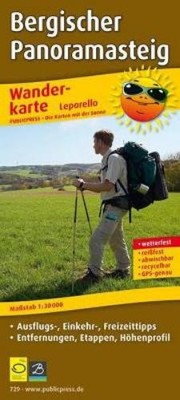 Bergischer Panoramasteig, hiking map 1:30,000 (Map) (UK IMPORT)