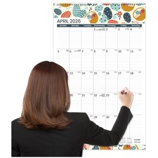 Large 17"x27" 2026-2027 Wall Calendar, Spiral Bound