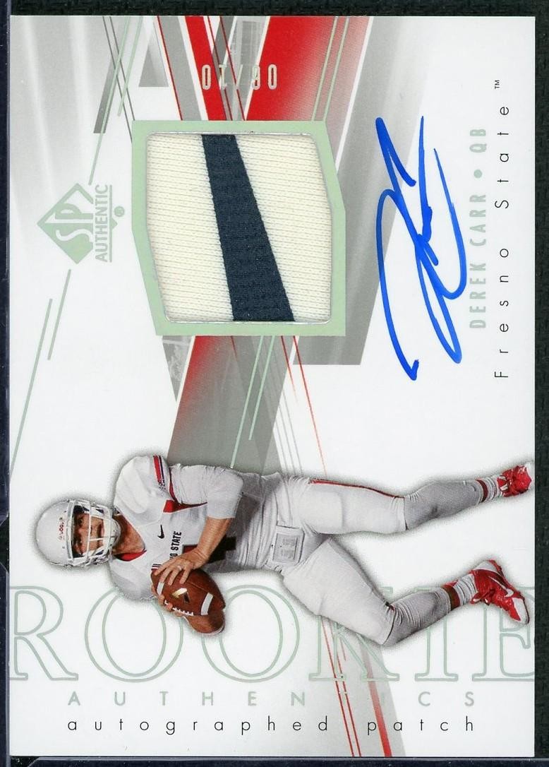 2014 SP Authentic Derek Carr Rookie Patch Auto /10