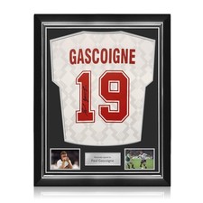 Paul Gascoigne Signed England 1990 Home Football Shirt. Superior Frame