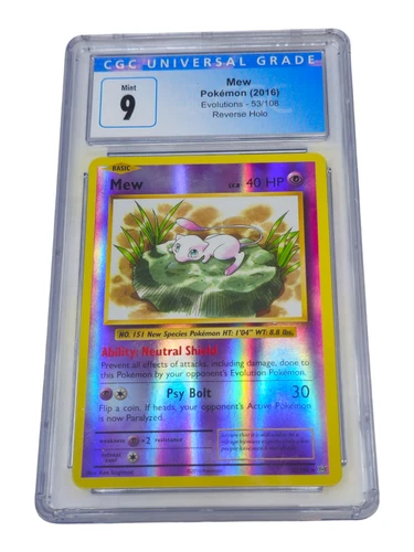 Mew 53/108 Evolutions Reverse Holo CGC 9 Mint 7300