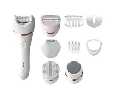 Philips Series 8000 BRE740/10 Epilierer   Nass & Trocken, Akku, 8 Aufsätze, Kera