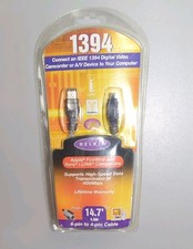 Belkin IEEE 1394 FireWire 6-Pin to 4-Pin Cable 14.7ft Black Gold Plated