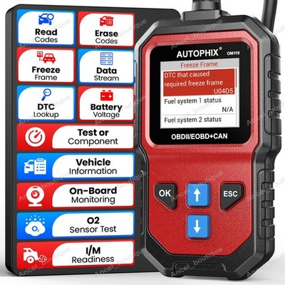 AUTOPHIX OM119 OBD2 Scanner for Vehicle Diagnosis Battery Monitor DTC Lookup
