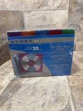 DYNEX 30-Pack Slim Color Jewel CD DVD Cases Assorted Colors New Sealed