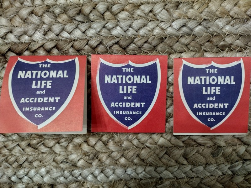 3 National Life & Accident Insurance Co vintage advertising sewing needle books
