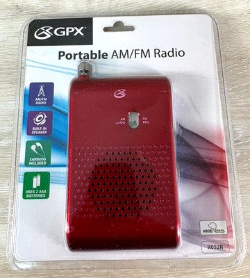 GPX Portable AM/FM Radio R052R New Sealed RED