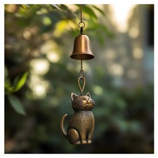 Cat Wind Chime 2025 New Unique Garden Decor Outdoor Statue Large, A1
