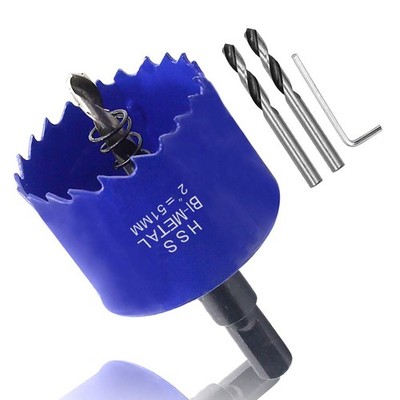 2 inch 51mm Hole Saw, 1 1/4 inch Cutting Depth HSS Bi-Metal Hole Cutter with ...