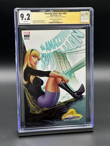 Amazing Spider-Man #800 CGC 9.2 JSA (2018) Gwen Stacy Signed Campbell Edition F