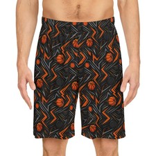 Basketball Aloha Short Sporty Men's Beach Summer Vacation Game Day Gift