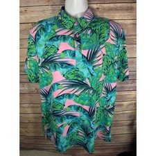 Birdie Bound Men s Large Green Tropical Performance Golf Polo Stretch Shirt