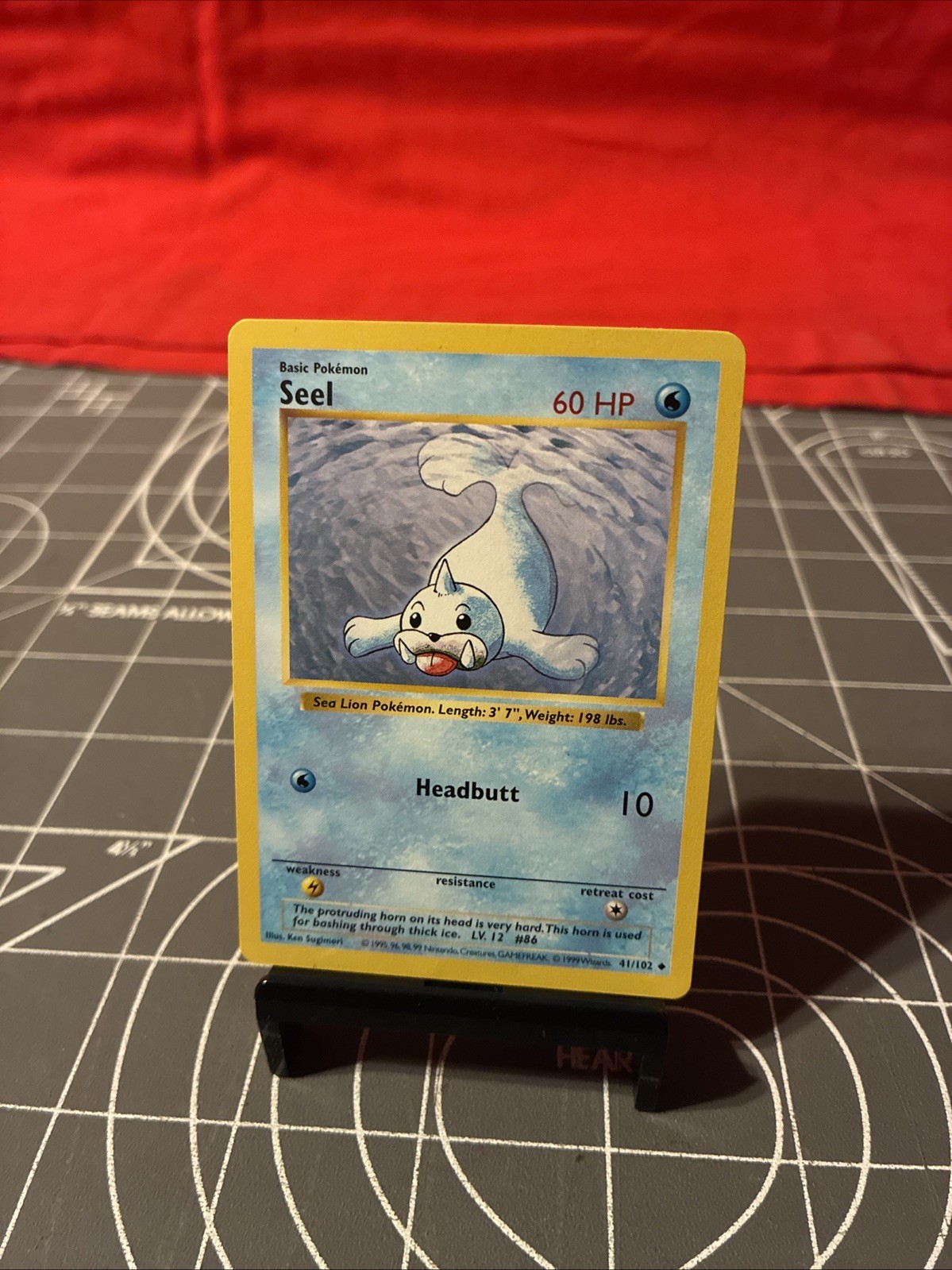 Vintage 1999 Pokemon Shadowless Seel 41/102 Card NM