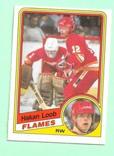 (1) HAKAN LOOB 1984-85 O-PEE-CHEE  # 229 FLAMES ROOKIE CREASED CARD (M8274)