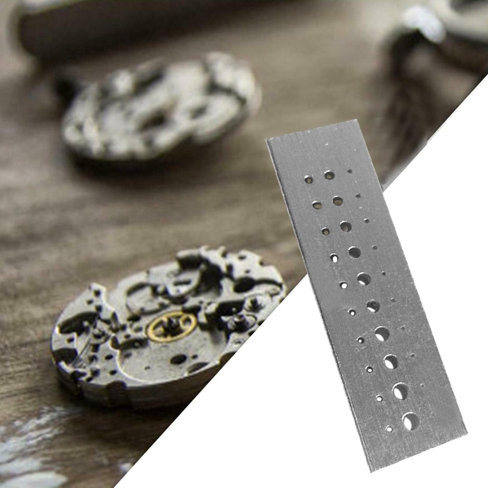 30 Holes Stainless Steel Riveting Stake Tool Punch Block Watch Repair ...