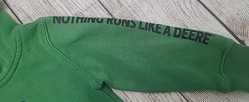 Sudadera con capucha John Deere Pullover 2T verde amarillo manga larga Foto 3 de 4