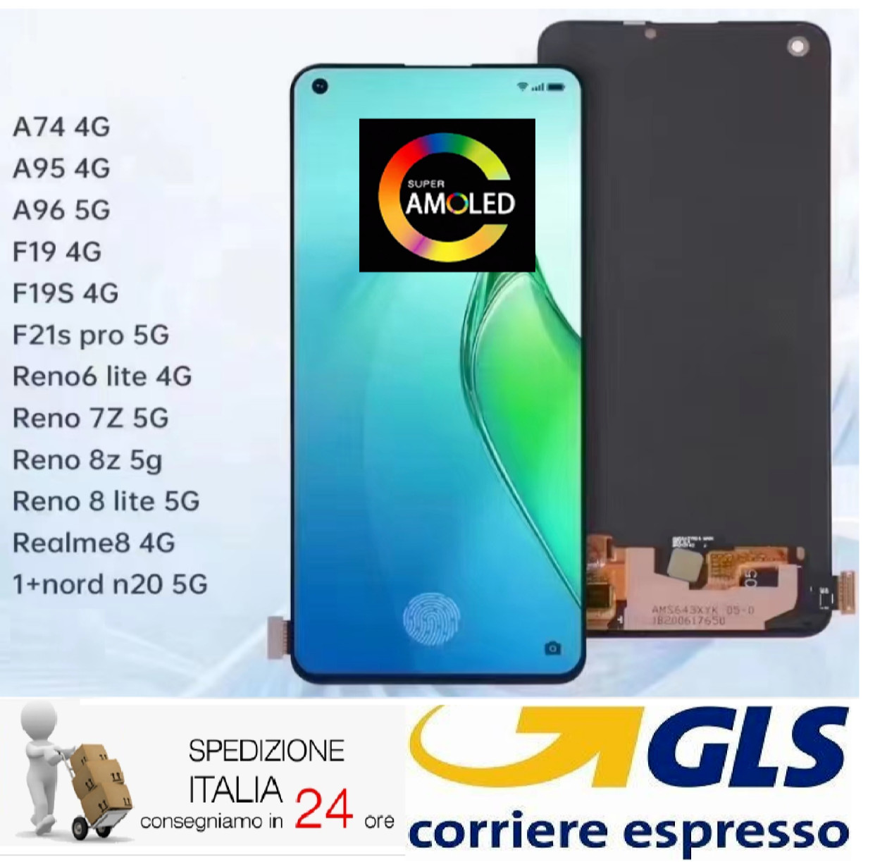 OPPO REALME 8 4G DISPLAY TOUCHSCREEN LCD GLAS AMOLED ORIGINAL GLS